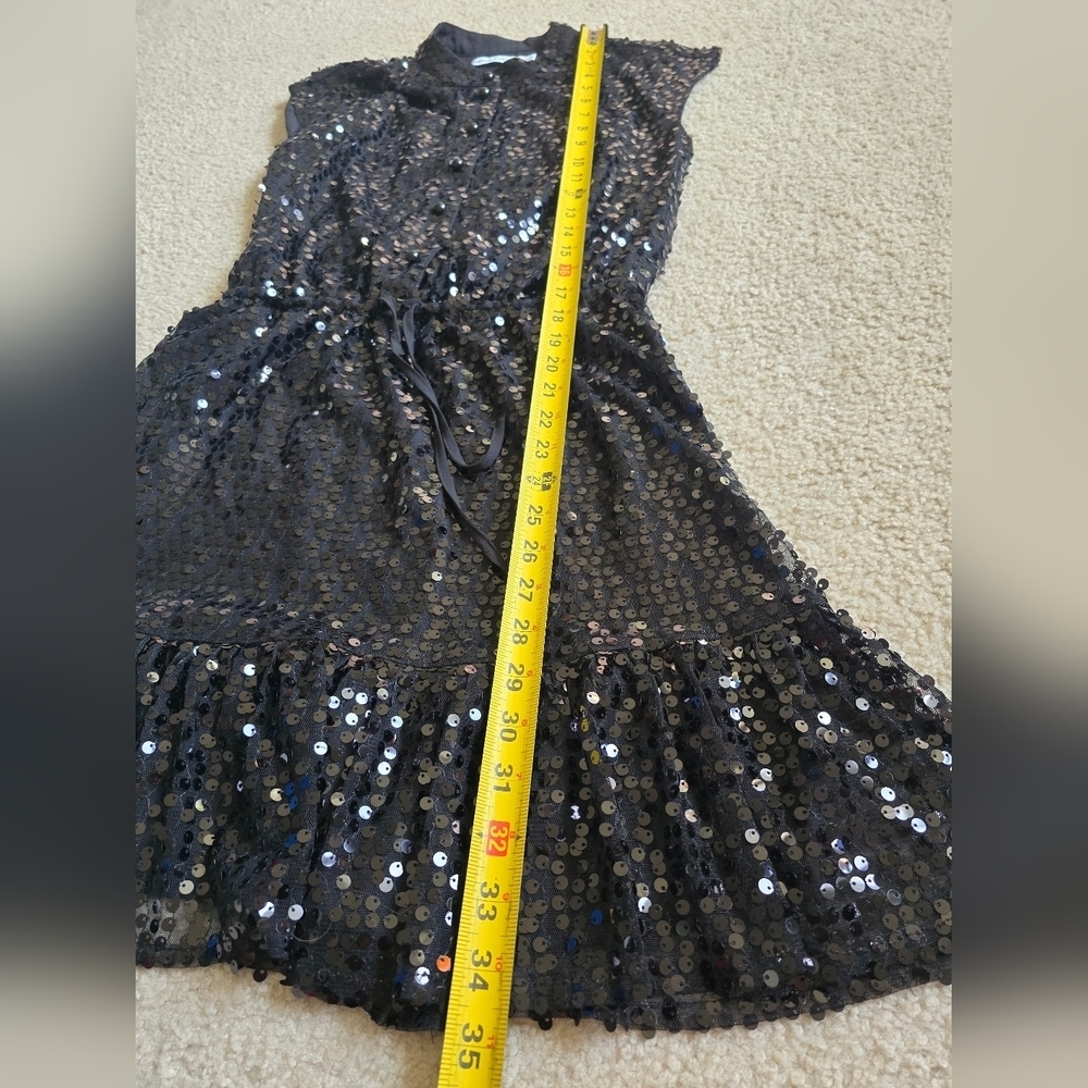 Rebecca Minkoff Black Sequin Embellished Mini Lined Dress - Size XS - Picture 6 of 15